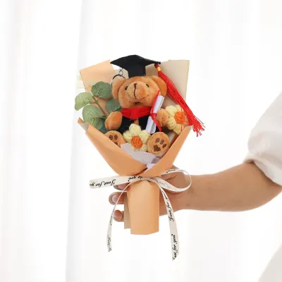 Graduation Gift Handmade Yarn Knitting Flower Bouquet