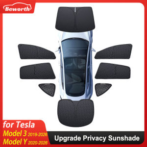Upgrade Privacy Sunshade For Tesla Model 3 Y Juniper 2026 2025-2020 Front Side Window Sun Shade Windwhield Blind Shading Camping
