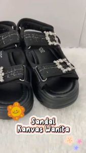 BARUU!!! Sandal Kanvas Import Wanita (J) WA88 Import Sandal Wanita Kanvas Kasual Keren (+Box) Import