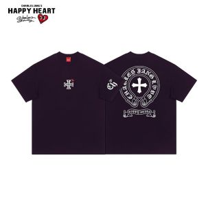 CHARLES JANGS HAPPY HEART | Cotton Short Sleeve Loose Fit Couple T-Shirt
