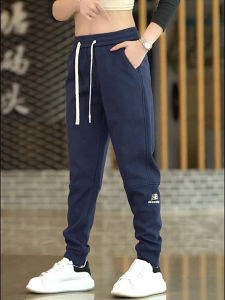 Mens Autumn Winter Fleece Lined Loose Fit Casual Pants Cargo Trousers Breathable Long Trousers Fashionable Sporty Sweatpants