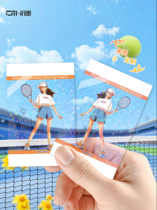 Customized Printable Clear Photo Cards Transparent Gold Foiled Acrylic PET PVC