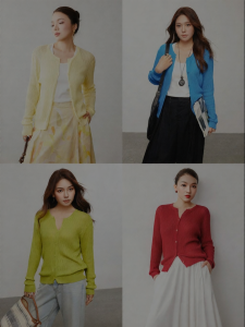 Dopamine Color Linen-Like Round Collar Open-Cardigan Sweater