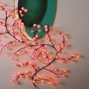 72/96 Leds Christmas Bulb Accessories Tree Lights Cherry Blossom Bendable Flower Branch Tree Wedding Decoration Willow Vine