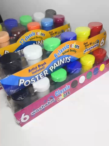 Z&H Poster Paints Set with Artist Brush 6 Colors & 12Colors Washable arts and craft school supply