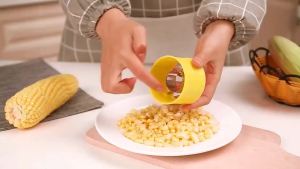Nexlent Creative Corn Stripper Stainless Steel Corn Cob Remover Cutter Corn Threshing Tools