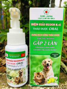 Điện giải Gluco K+C [50ml] thảo dược chống nóng giải nhiệt cho chó mèo dạng uống.
