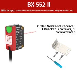 JINGJIAKE | Photoelectric Switch Laser Sensor Adjustable Distance Diffuse Reflection Focus Red Light