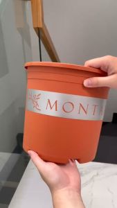 Chậu nhựa trồng cây VIETPOT màu cam MONTARIO trồng hoa kiểng để bàn ban công sân vườn