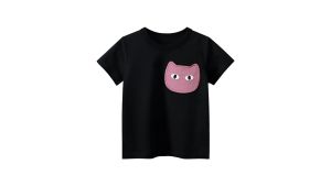 Cute Cat Cartoon Girls Clothes 100% Cotton Short Sleeve T-Shirts Children Clothes 2 3 4 5 6 7 8 Years Kids Summer Clothing
