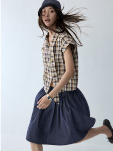 HAVERICE | Flutter Sleeve Turn-down Collar Sash Shirt Short Sleeve