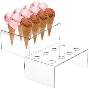 Acrylic Hot Milk Treasure Rack Supermarket Ice Cream Cone Stand Transparent U-Shaped Yogurt Container Holder Kitchen Tool