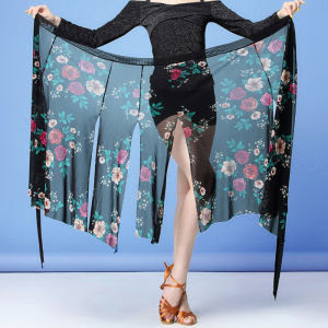 Latin Dance Skirt Womens Adult Lower Body Skirt Irregular Dance Skirt Training Clothes Star Dance Studio Special Skirt