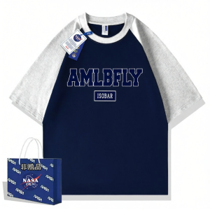 NASA Collab Fashionable Insert Sleeves Cotton T Shirts
