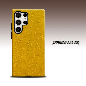 BILIBILI | Yellow Wall Water Drop For Samsung Galaxy S26 S25 S24 A56 A36 Dual Layer Luxury Fashion Full Lens Protective Case