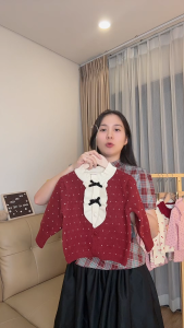 Áo Len Cardigan Bé Gái Dày Dặn Phối Cổ Bèo Nơ Xinh Xắn Phong Cách Hàn Quốc - KimKim Kids