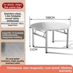 Multifunctional Stainless Steel Folding Round Table
