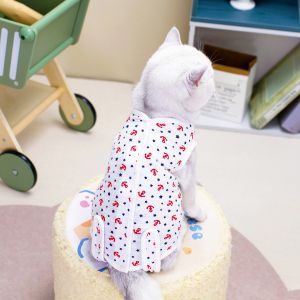 DY Loving Pet Sterilization Clothing with Sailor Pattern Dog Cat Comfortable Postoperative Recovery Shirt Poodle Shihtzu Teddy Outdoor Outfit