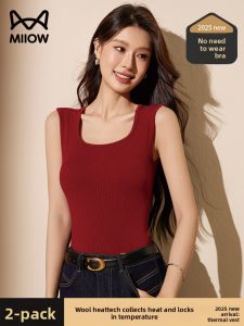 Miiow | Wool Warm Underwear with Built-in Bra for Women