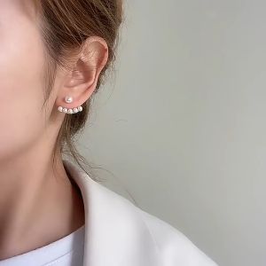 Pearl Earrings Fashion High-End Earrings 925 Silver Needle Design Sense Earrings Elegant Temperament Earrings