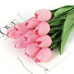 29cm 3/5Pcs Tulip Artificial Flowers Bouquet PE Foam Fake Flower for Wedding Ceremony Decoration Home Room Garden Bouquet Decor