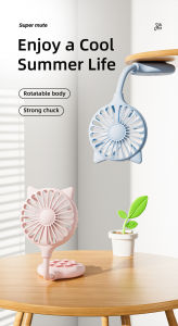 Collapsible suction cup small fan lazy outdoor and household USB desktop mini portable small fan gift fan. LXF