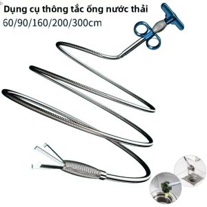 Lò Xo Ống Nạo Vét Dụng Cụ 1/1.6/2/3M Thoát Nước Rắn Vòi Ống Cống Unblocker Dây Thép Làm Tắc Tẩy Trang Cho Hộ Gia Đình Nhà Bếp Phòng Tắm