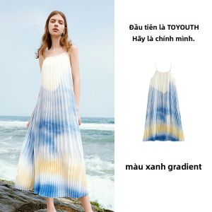 Toyouth | Đầm Quai Spaghetti Thiết Kế Degradé Xanh