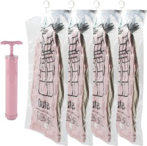 Hanging Vacuum Storage Bag Seal Storage Clothing Bags for Suits Dress Coats or Jackets Closet Organizer