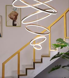 STARLIGHT Lampu LED Ring 3 Warna 120cm 100cm GOLD Minimalis Modern