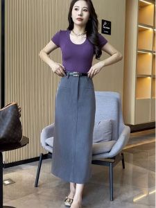 Summer Fashion Womens Slim Fit Two-Piece Set with Top And Halter Neck Skirt Elegant Goddess Style Whole Set Student Uniform