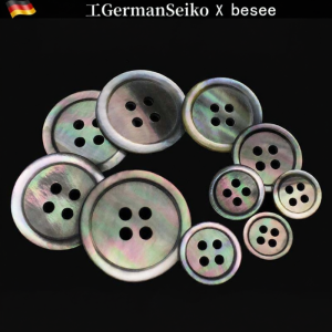 Besee | Genuine Black Mother of Pearl Buttons for Shirt Sweater Suit White