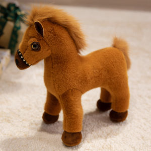 1pc Simulation Horse Stuffed Lifelike Plush Party Ornament Event Souvenirs Birthday New Year Gifts