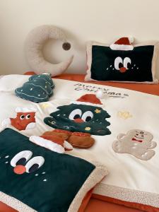 Thickened Christmas Tree Cartoon Milk Velvet Coral Velvet Bedding Four-Piece Set Quilt Cover Comforter Duvet Cover Pillowcase