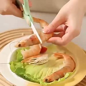 【SG stock】Ceramic/Stainless Steel Food Scissors with Travel Case Cover Little Bear Multi Purpose Kitchen Scissors(3 Colours)