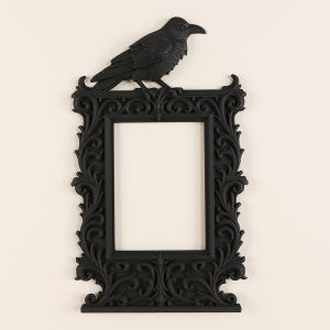 1 Piece of Gothic Crow Decorative Photo Frame Black Carved Border  Crow Fits Art Photos/Wall Decoration Creates Mysteriou