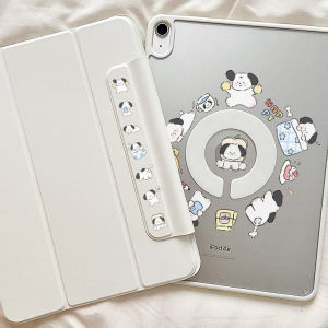 RBP split three-in-one acrylic transparent tablet protective case for iPad Air 6 13 inch 2024 Pro 11 12.9 inch 2020 2021 2022 M2 Air 4 Air 5 10.9 iPad 10.2 9th 8th 7th gen mini 6 8.3 buckle suction pen charging 720° rotation anti-fall cute puppy