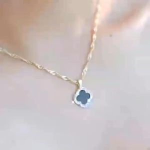 Kalung Rantai Klavikula Baja Titanium Hitam Putih Elegan & Modis