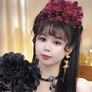 กิ๊บติดผมรูปฉลามสุดหรูหรา ดีไซน์ใหม่ ปีใหม่ สีแดง เครื่องประดับผมสไตล์ฝรั่งเศส กระจกใสอินทรีย์