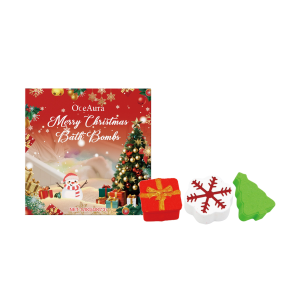 OceAura | Christmas Nourishing Shower Ball Festival Atmosphere Rich Foam Relieve Fatigue Softening Keratin Fragrant Bath Ball Gift Set