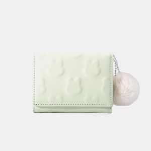 กระต่ายบางเฉียบ ดีไซน์ กระเป๋าสตางค์ขนาดกะทัดรัดสําหรับผู้หญิง นักเรียน เป็นมิตร เรียบง่าย สไตล์สั้น 2024 ใหม่รุ่นมือถือกระเป๋าใส่เหรียญผู้ถือบัตร