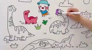 Graffiti Scroll Wall Sticker Coloring Paper Roll 3 Meters 10 Meters Educational Doodling Sticker for Kids