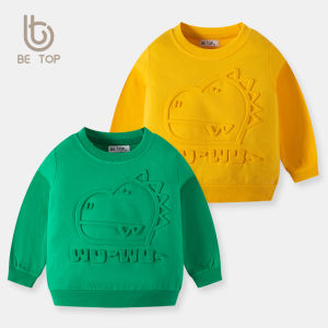 Be Top Kids Autumn New Cartoon Sweatshirt Baby Dinosaur 3D Print Outwear Comfortable Cotton Anime Style Korean Version