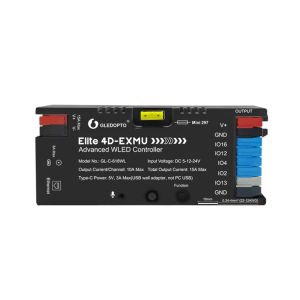 MJJC | ESP32 WLED LED Controller with 4 Outputs Ethernet Microphone UART Energy Saving Relay 20A Pluggable Fuse for RGBIC LED Strip