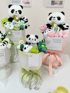 Cute Panda Doll Flower Bouquet Birthday Gift for Girls Valentines Day Gift for Girlfriend Female Friend Graduation Gift
