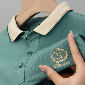 Áo Thun Polo Cotton Thêu Tay Ngắn Mùa Hè Cho Nam Cổ Polo Thường Ngày Cỡ Lớn Thoáng Khí Thoải Mái Chất Liệu Cotton Thoáng Khí