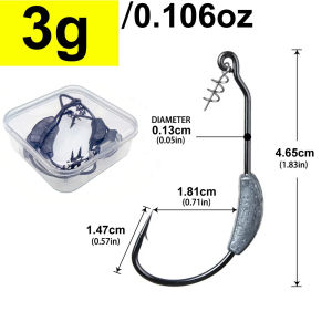 Bộ 5 Đầu Cần Câu Jig Crank Lurestiker Với Móc Câu Có Ngạnh Và Chốt Khóa Lò Xo Dành Cho Cần Câu Mềm Texas Trọng Lượng 2g-9g