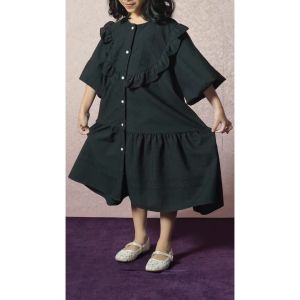 HijabChic x Tiqasya Callu Girl Dress - Dress Lebaran Anak Sarimbit Katun Premium Lembut Ruffle