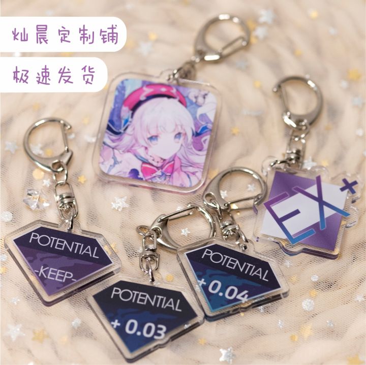 พวงกุญแจ arcaea เครื่องประดับแบบแขวนสำหรับคนรอบข้างในเกมเสียงที่ห้อยจุดแหล่งที่มาของจังหวะดนตรีที่ห้อยกระเป๋าผู้หญิงน่ารักสามารถสั่งทำได้