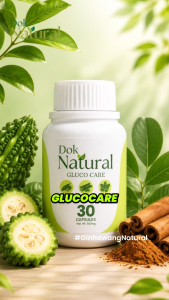 Supports Blood Sugar Naturally - Dok Natural Herbal Food Supplements - Glucocare 30 Capsules